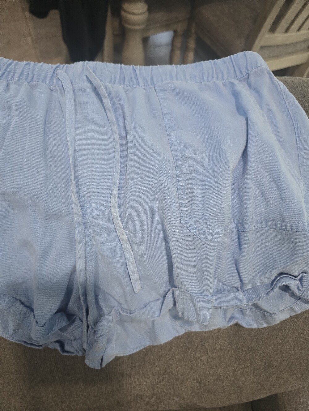 Volcom Light Blue Women's Drawstring Athletic Shorts - Picture 2 of 5